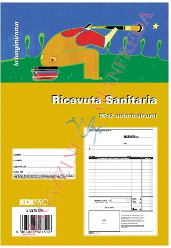 RICEVUTE SANITARIE 50 FOGLI AUTORICALCANTI IN DOPPIA COPIA CM. 21,5x14,8